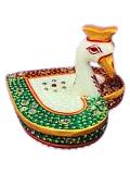 Beautiful Traditional Meenakari Marble Chopra / Kumkum Box Gift - Big 